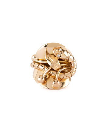 Inel vintage din aur de 18k cu diamante naturale