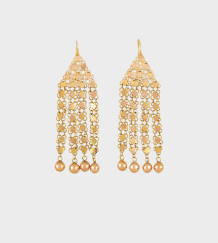 Cercei lungi vintage din aur de 14k