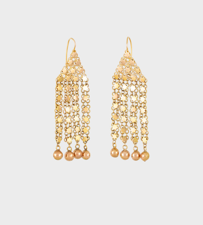 Cercei lungi vintage din aur de 14k