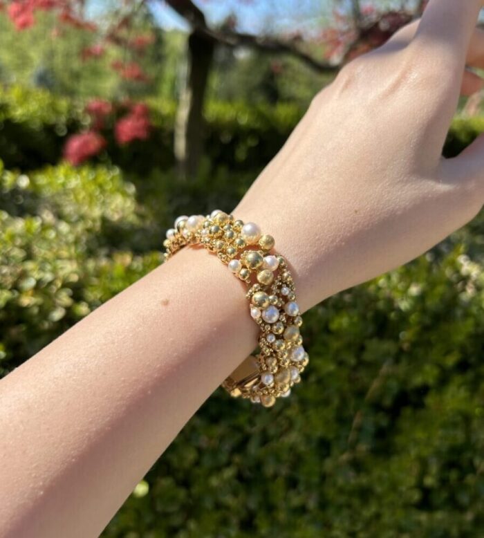 Bratara creatie din aur de 18k si perle naturale