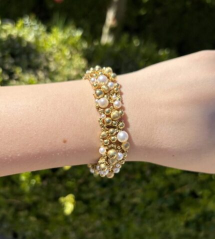 Bratara creatie din aur de 18k si perle naturale