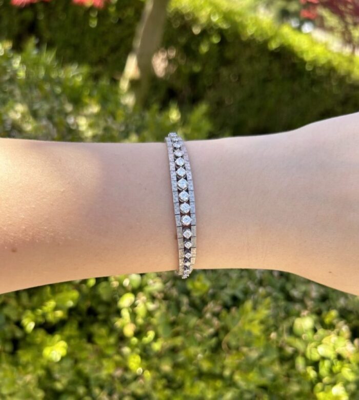 Bratara din aur alb de 18k cu diamante naturale