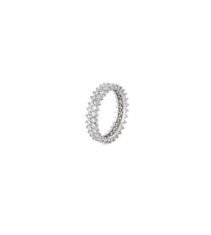 Inel Eternity din aur alb de 18k cu diamante naturale