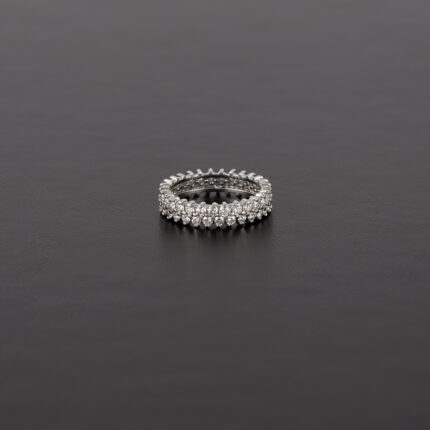 Inel Eternity din aur alb de 18k cu diamante naturale