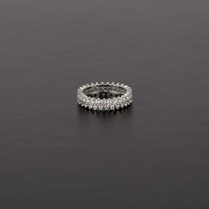 Inel Eternity din aur alb de 18k cu diamante naturale