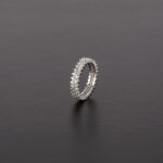 Inel Eternity din aur alb de 18k cu diamante naturale
