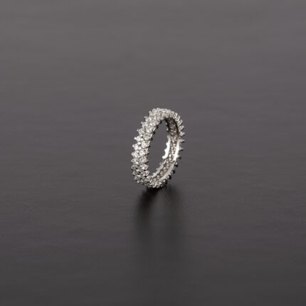 Inel Eternity din aur alb de 18k cu diamante naturale