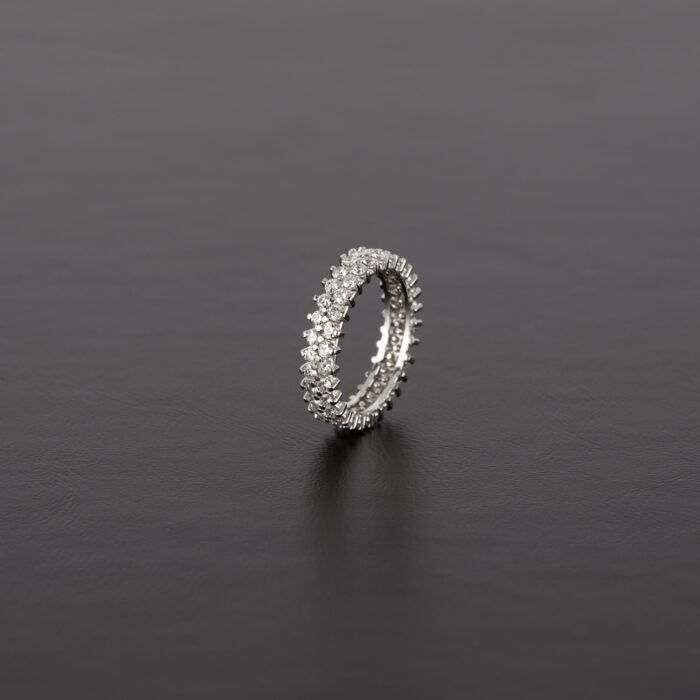 Inel Eternity din aur alb de 18k cu diamante naturale