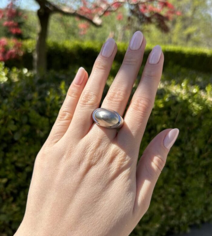 Inel original Bvlgari din aur alb de 18k