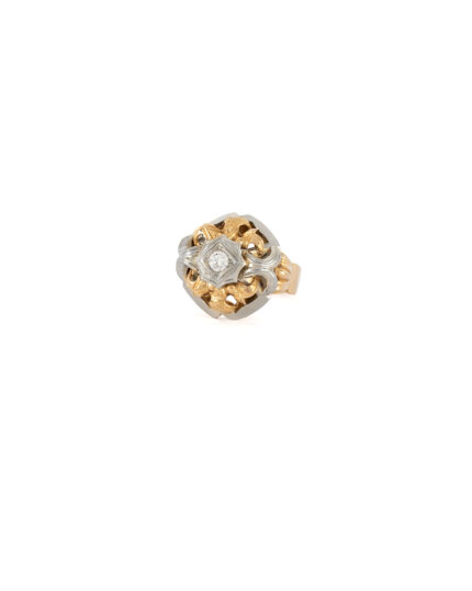 Inel Art Deco din aur de 18k si platina cu diamant natural