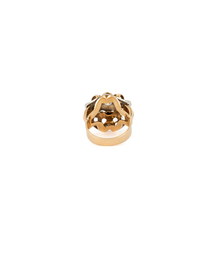 Inel Art Deco din aur de 18k si platina cu diamant natural