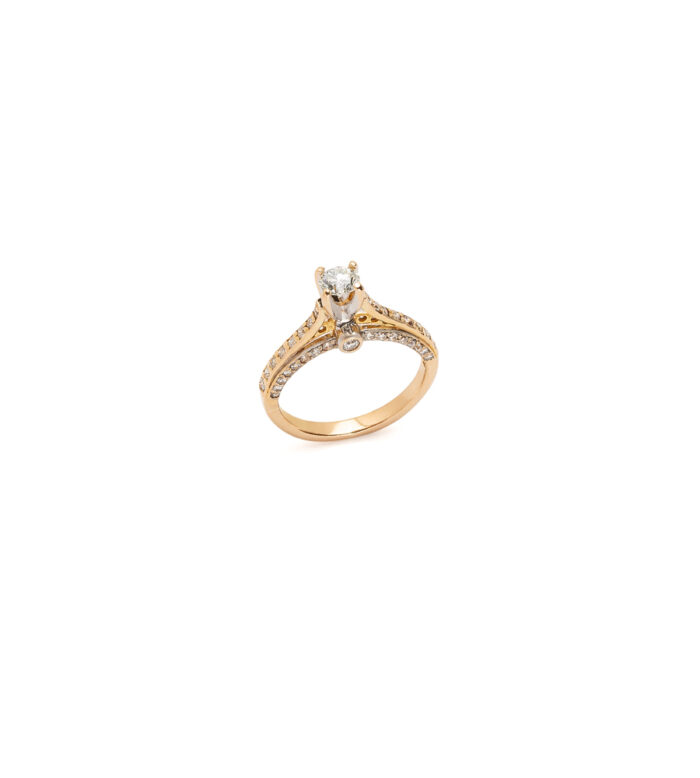 Inel de logodna din aur de 18k cu diamante naturale