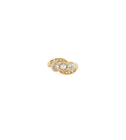 Inel vintage din aur de 18k cu diamante naturale