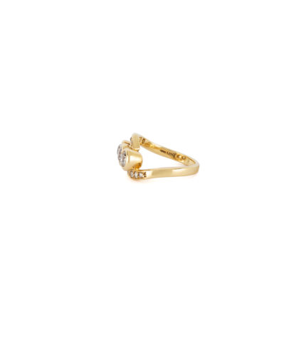 Inel vintage din aur de 18k cu diamante naturale