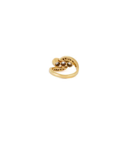 Inel vintage din aur de 18k cu diamante naturale