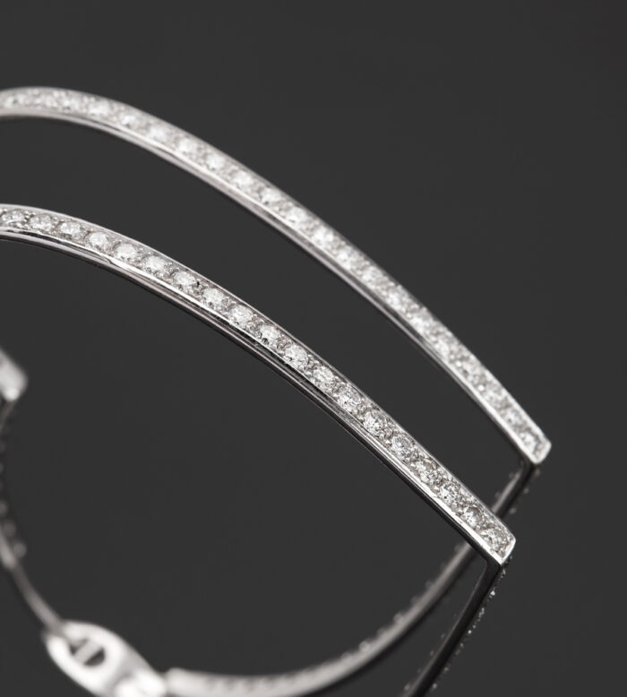 Cercei inima din aur alb de 18k cu diamante naturale de 5ct