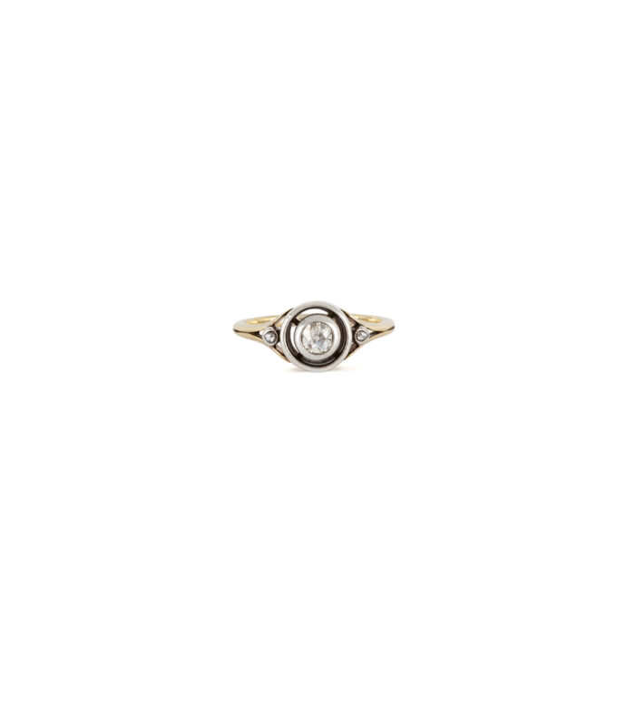 Set vintage din aur de 18k cu diamante naturale