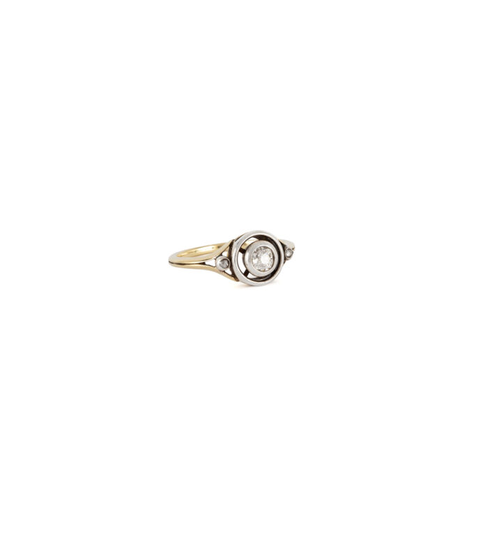 Set vintage din aur de 18k cu diamante naturale