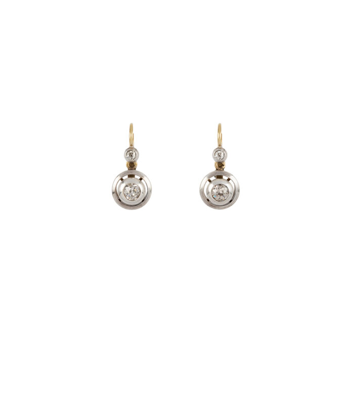 Set vintage din aur de 18k cu diamante naturale