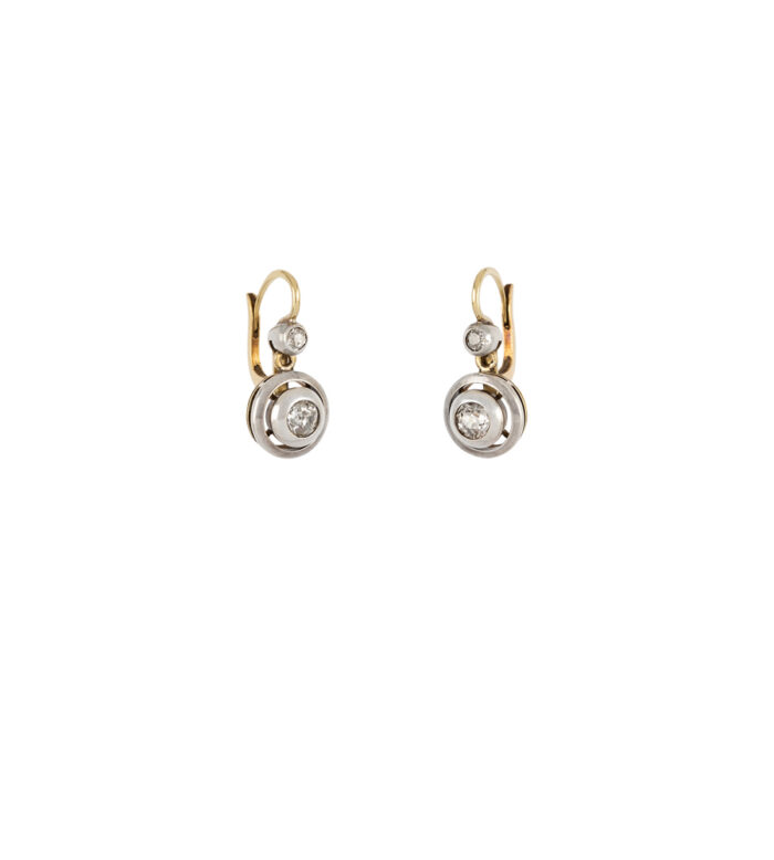 Set vintage din aur de 18k cu diamante naturale