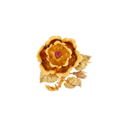 Brosa vintage din aur de 18k