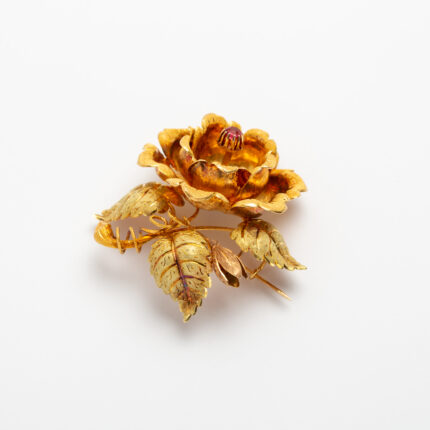 Brosa vintage din aur de 18k