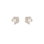 Cercei din aur de 18k cu perle si diamante naturale