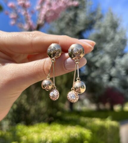 Cercei din aur de 18k cu diamante naturale