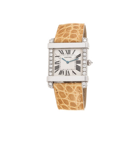 Ceas original Cartier, mecanic, din platina cu diamante naturale