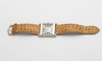 Ceas original Cartier, mecanic, din platina cu diamante naturale