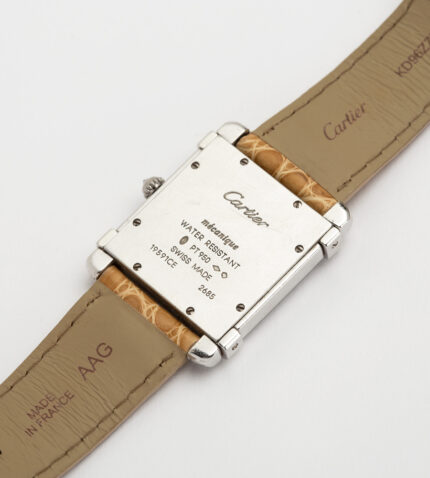 Ceas original Cartier, mecanic, din platina cu diamante naturale