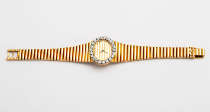 Ceas mecanic Chopard din aur de 18k cu diamante naturale