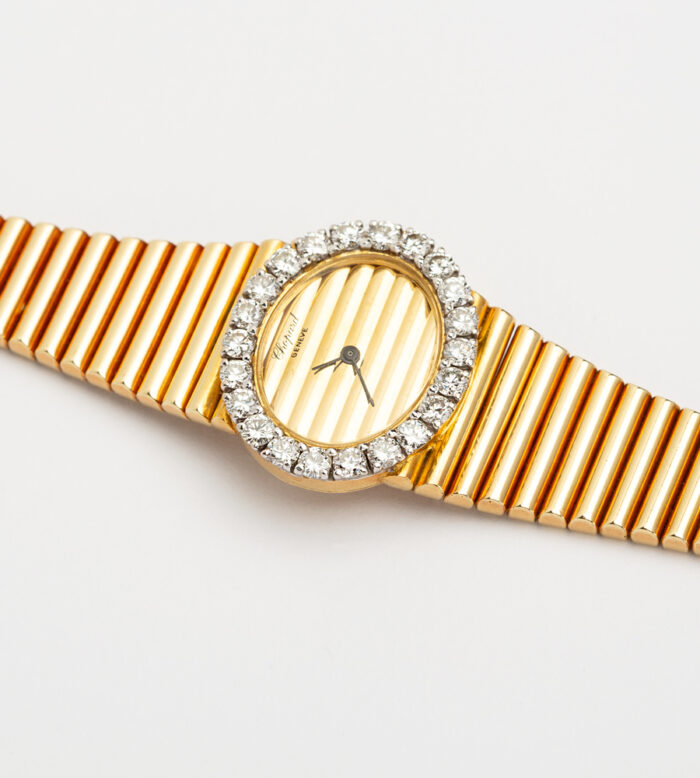 Ceas mecanic Chopard din aur de 18k cu diamante naturale