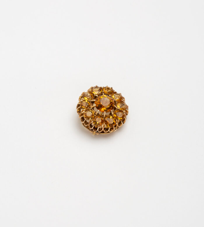 Set vintage 3 in 1 din aur de 14k si 18k cu citrin natural