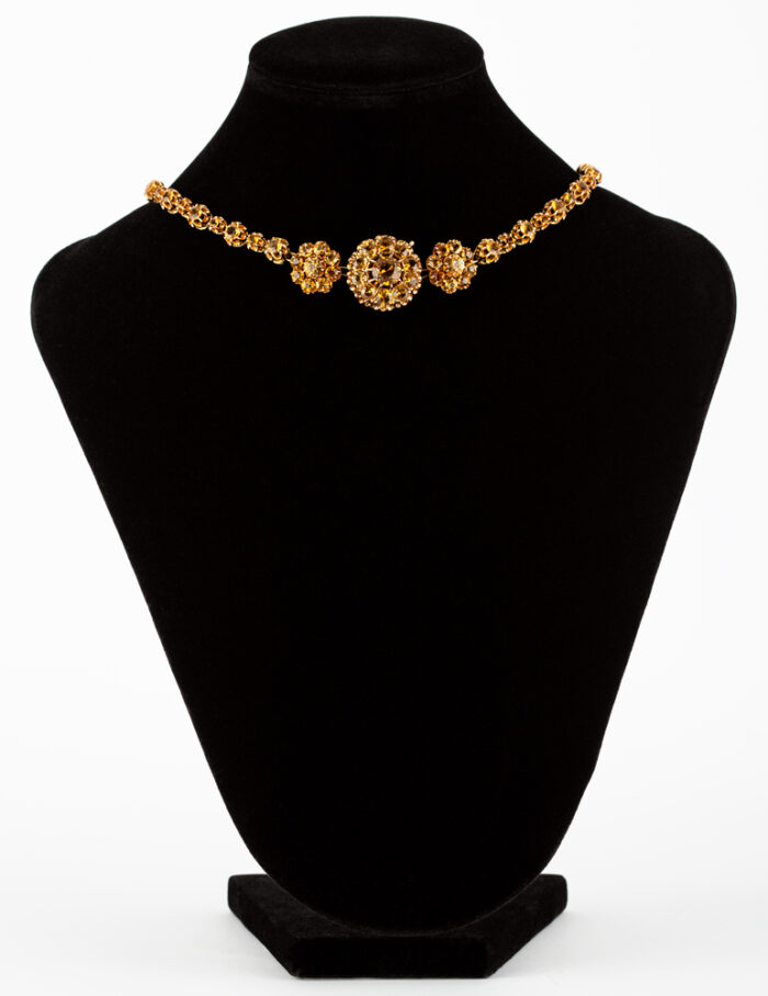 Set vintage 3 in 1 din aur de 14k si 18k cu citrin natural