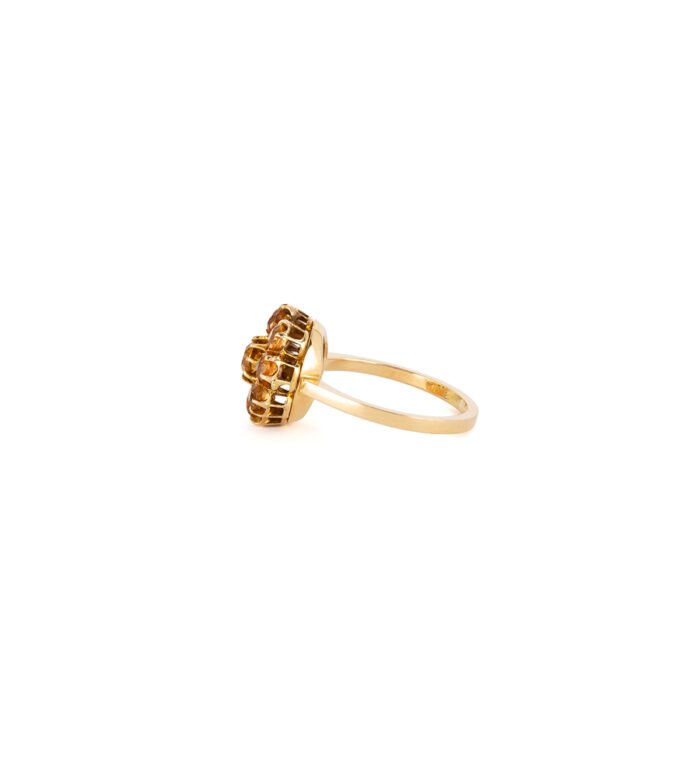Set vintage 3 in 1 din aur de 14k si 18k cu citrin natural