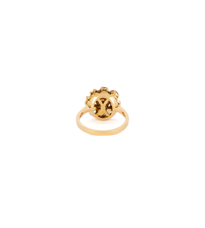 Set vintage 3 in 1 din aur de 14k si 18k cu citrin natural