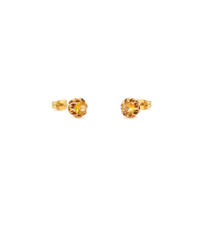 Set vintage 3 in 1 din aur de 14k si 18k cu citrin natural