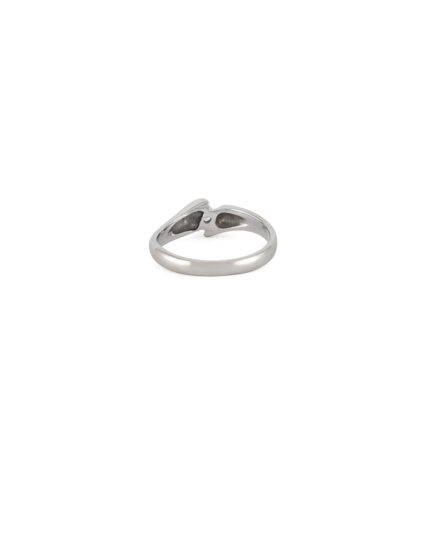 Inel din aur alb de 18k cu diamant natural