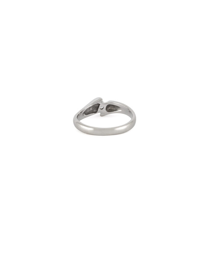 Inel din aur alb de 18k cu diamant natural