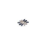 Inel din aur alb de 14k cu safire si diamante naturale
