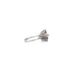 Inel din aur alb de 14k cu safire si diamante naturale