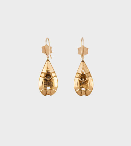Cercei lungi victorieni din aur de 14k