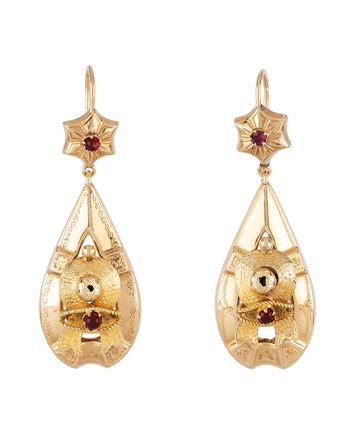 Cercei lungi victorieni din aur de 14k