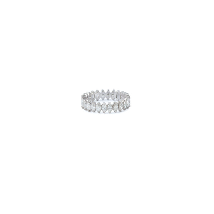 Inel Eternity din aur alb de 18k cu diamante naturale