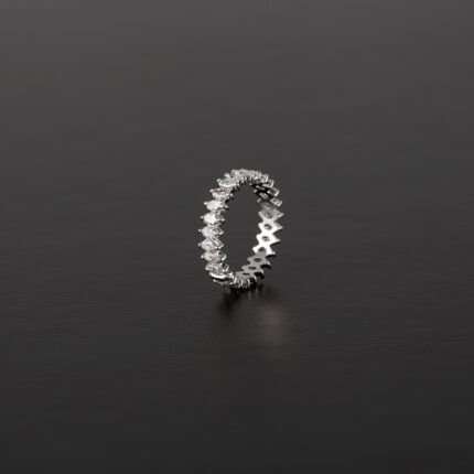 Inel Eternity din aur alb de 18k cu diamante naturale