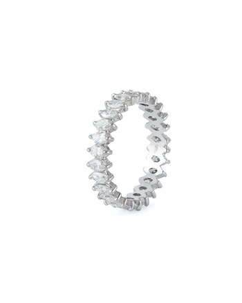 Inel Eternity din aur alb de 18k cu diamante naturale