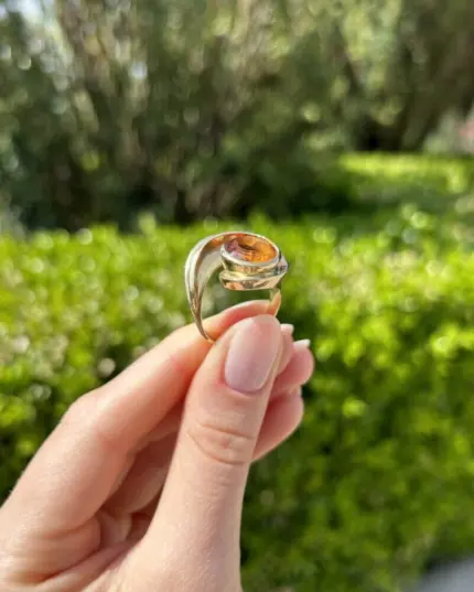Inel vintage din aur de 14k cu citrin natural