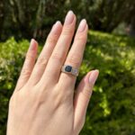 Inel din aur de 18k cu safir si diamante naturale 2ct