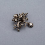 Set din perioada Victoriana din aur de 14k si argint cu diamante naturale